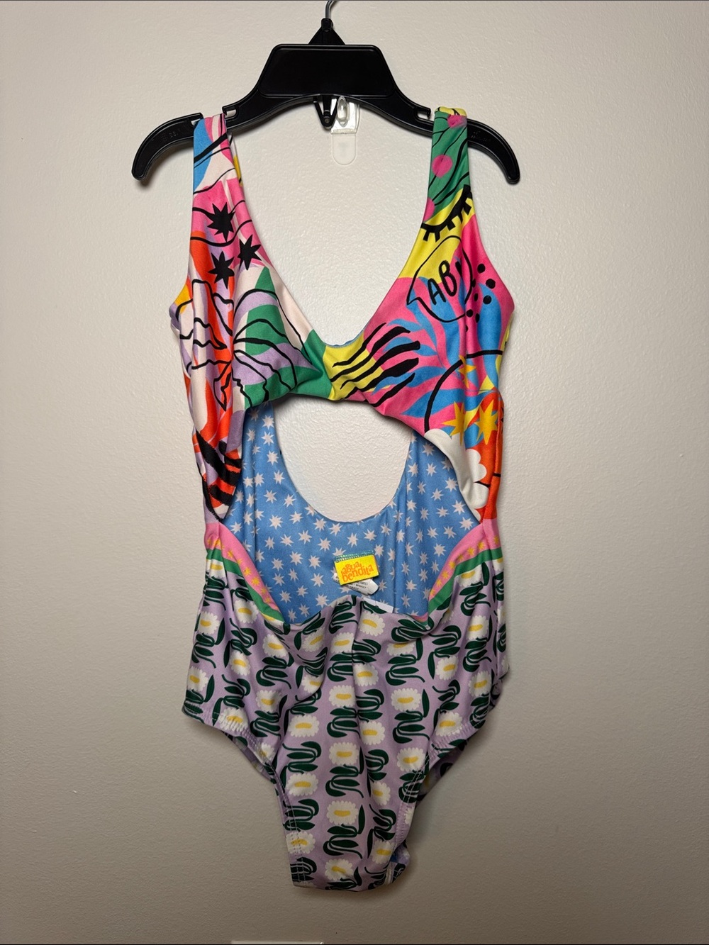 Agua Bendita Multicolor Pink Green Blue One-Piece Swimsuit